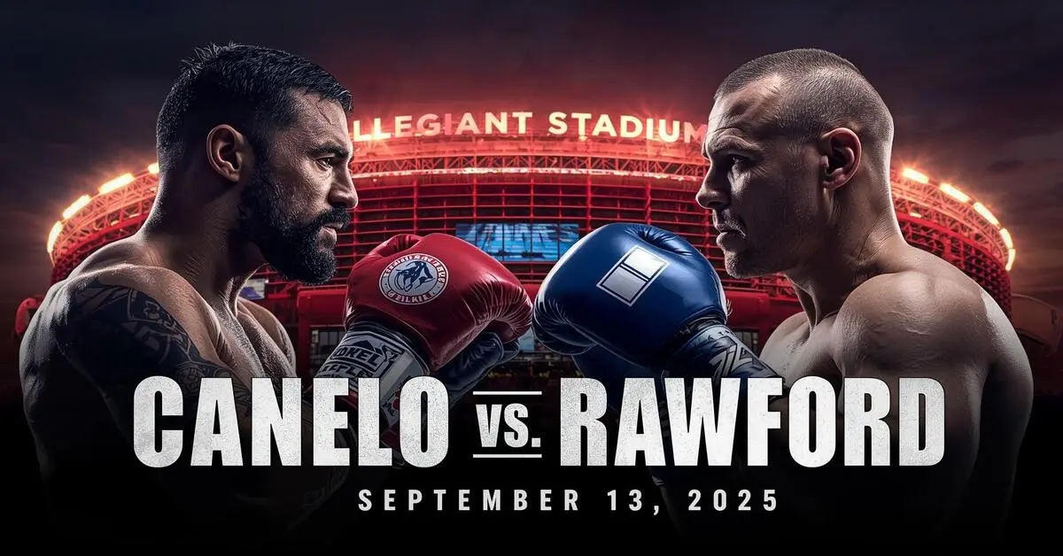 Canelo Álvarez and Terence Crawford face off in Las Vegas 2025 fight poster